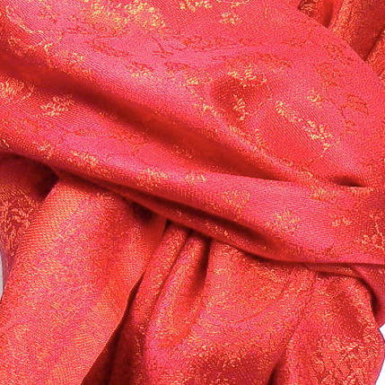 Seidenschal Paisley-Muster Rot+Orange 35cm