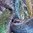 Seidenschal Paisley-Muster Türkis Streifen 55cm