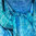 Seidenschal Paisley-Muster Türkis-Azurblau 55cm