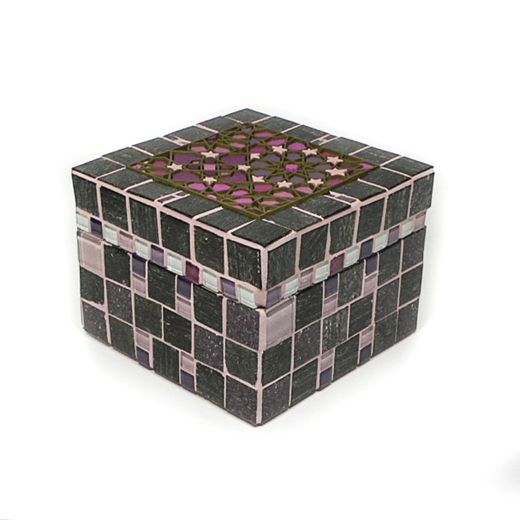 Mosaikbox Schwarz Violett Rosa